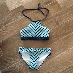 2 piece chevron bathing suit